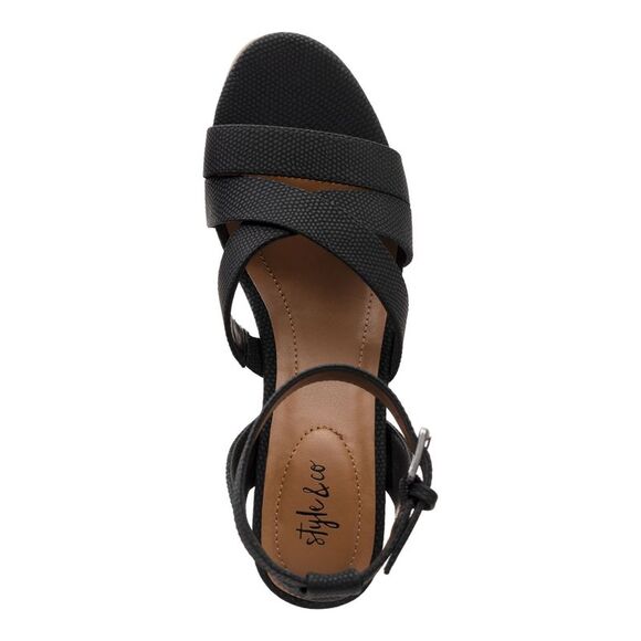 STYLE & COMPANY Womens Tan Black Sabinaa Round Toe Block Heel Heeled Sandal 11 M - Picture 3 of 4